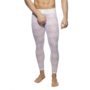 Long John Bottomless FLOWERY LACE Blanc