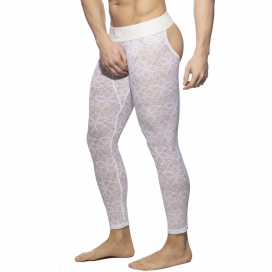 Long John Bottomless FLOWERY LACE Blanc