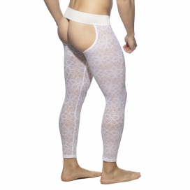 Long John Bottomless FLOWERY LACE Blanc 2