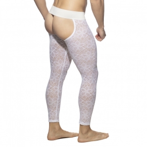 Long John Bottomless FLOWERY LACE Blanc