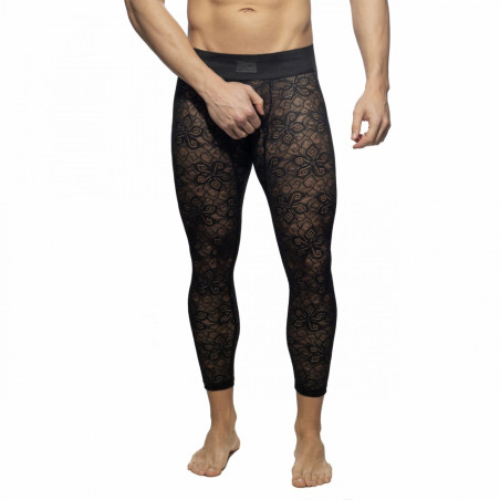 Long John Bottomless FLOWERY LACE Noir