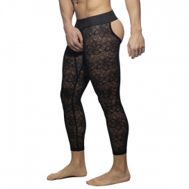 Long John Bottomless FLOWERY LACE Noir