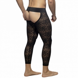 Long John Bottomless FLOWERY LACE Noir 2