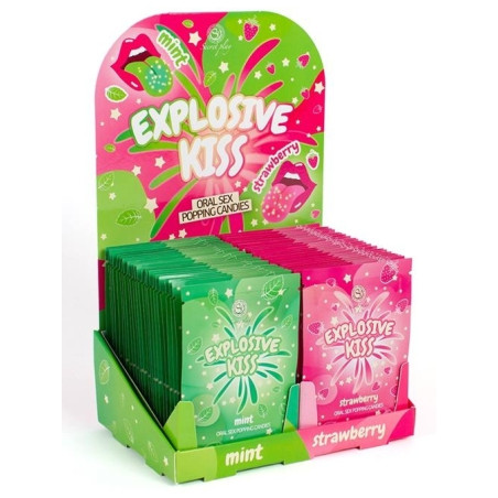 Pack de 48 bonbons Poudre pétillante EXPLOSIVE KISS Menthe et Fraise