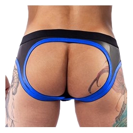 Jockstrap en néoprène JOCK BRIEF Mr B Noir-Bleu 2