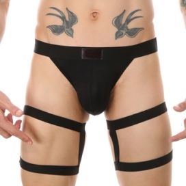 String avec bandes élastiques CLELIO Noir