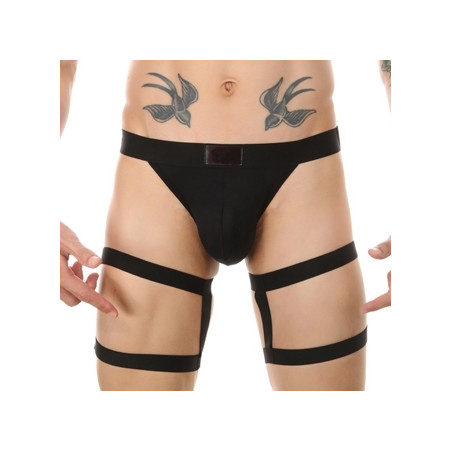 String avec bandes élastiques CLELIO Noir
