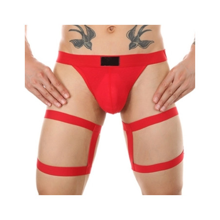 String avec bandes élastiques CLELIO Rouge