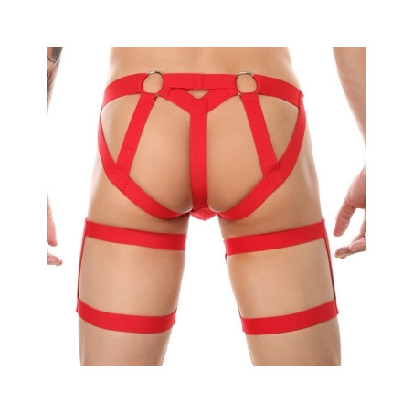 String avec bandes élastiques CLELIO Rouge