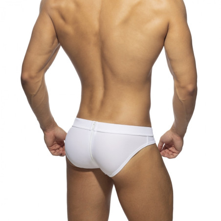Slip de bain ALLOVER ZIP Blanc