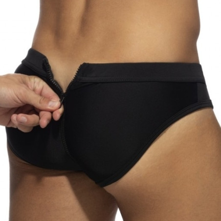 Slip de bain ALLOVER ZIP Noir