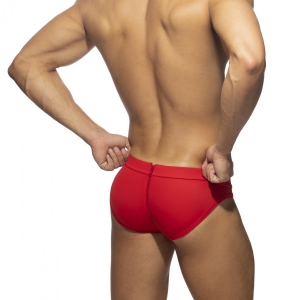 Slip de bain ALLOVER ZIP Rouge