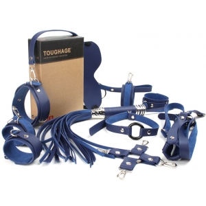 Coffret Bondage SM OBEDIENCE 10 Pièces Bleu