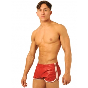 Short en cuir FIST Rouge-Blanc
