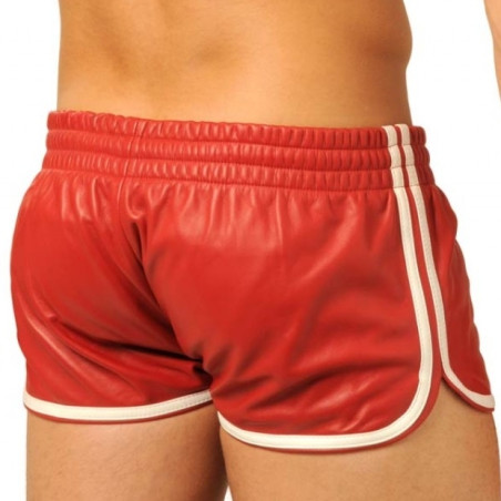 Short en cuir FIST Rouge-Blanc