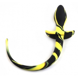 Plug DOG TAIL Noir-Jaune de 7.5 x 3.1 cm | Queue de 21 cm