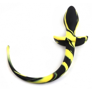 Plug DOG TAIL Noir-Jaune de 7.5 x 3.1 cm | Queue de 21 cm