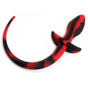 Plug Queue de chien DOG TAIL 7.5 x 3.1cm | Queue 21 cm | Noir-Rouge