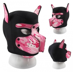 Masque Puppy DOG ON Noir et Rose camouflage