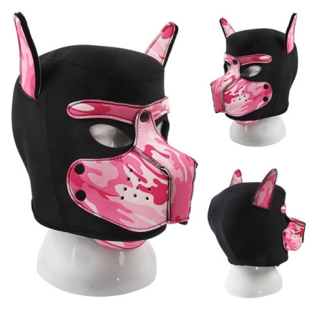 Masque Puppy DOG ON Noir et Rose camouflage
