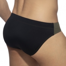 Slip de bain BICOLOR SWIM Kaki-Noir 2