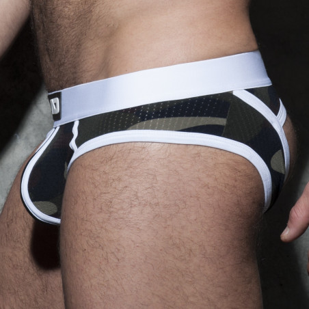 Jockstrap Bottomless Camo Stripe Fetish couleur blanc