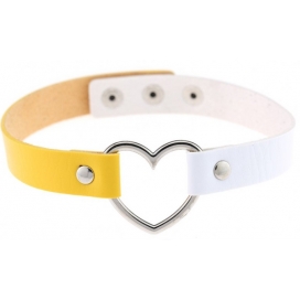 Ras de cou HEART DUO Jaune-Blanc