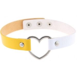 Ras de cou HEART DUO Jaune-Blanc