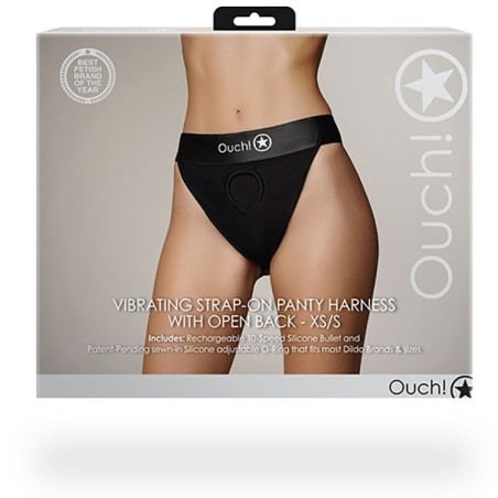 Jockstrap vibrant STRAP-ON OPEN BACK Noir