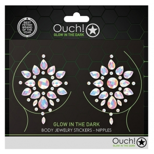 Stickers Cache-seins strass phosphorescents GLOW NIPPLES