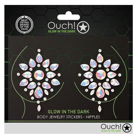 Stickers Cache-seins strass phosphorescents GLOW NIPPLES
