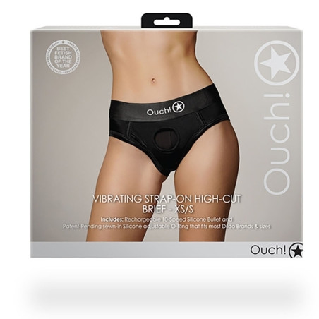 Culotte vibrante STRAP-ON HIGH CUT BRIEF Noire