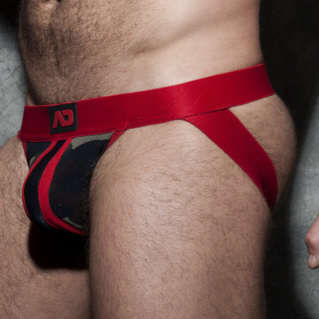 Jockstrap Camo Stripe AD Fetish Camouflage et Rouge