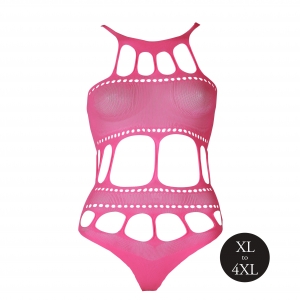 Body à encolure grecque Rose Fluo