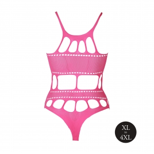 Body à encolure grecque Rose Fluo