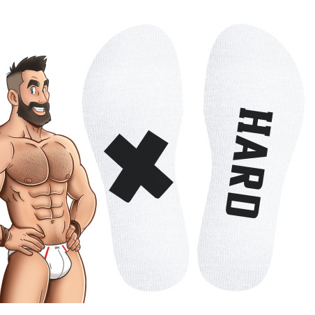 Chaussettes hautes HARD SneakXX Blanc-Noir