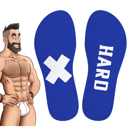 Chaussettes hautes HARD SneakXX Bleu-Blanc
