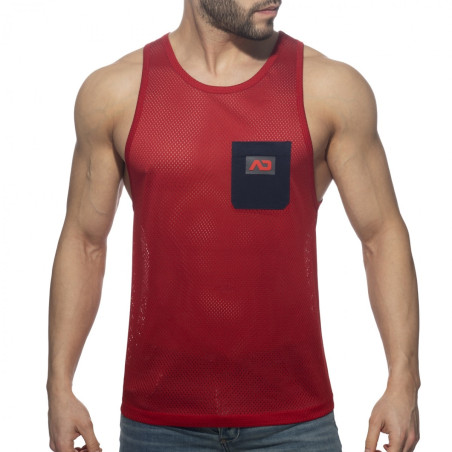 Débardeur Mesh POCKET CONTRAST Rouge-Marine