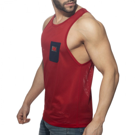 Débardeur Mesh POCKET CONTRAST Rouge-Marine