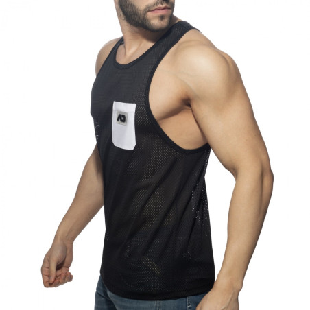 Débardeur Mesh POCKET CONTRAST Noir-Blanc