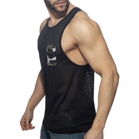 Débardeur Mesh POCKET CONTRAST Noir-Army