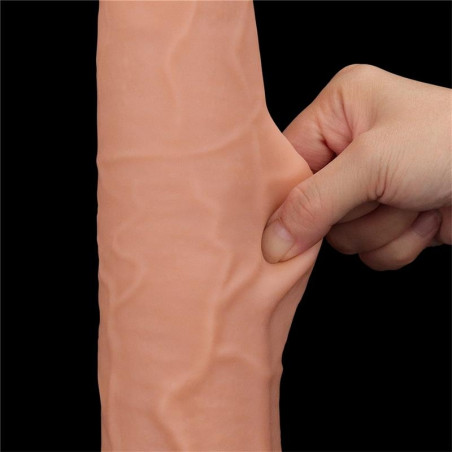 Gode réaliste avec bourses SLIDING SKIN 16 cm