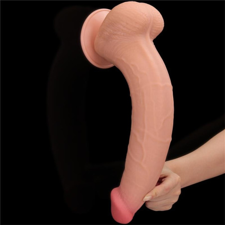 Gode réaliste avec bourses SLIDING SKIN 16 cm