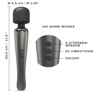 Wand MEGAWAND Dorcel | Tête 55mm Argenté