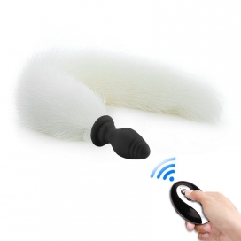 Plug Queue Vibrant FOX TAIL VIBE 6.5 x 3.2cm | Queue 40cm | Blanche