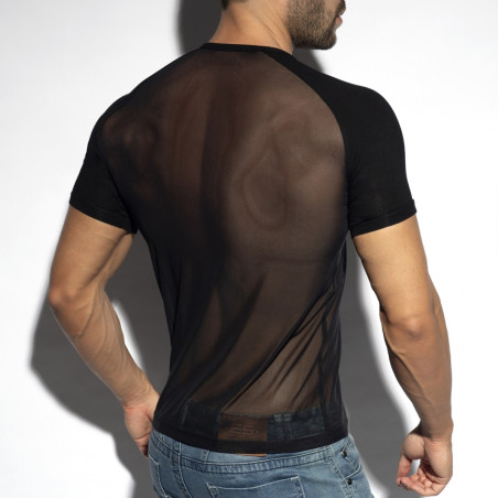 T-Shirt RANGLAN NET Noir