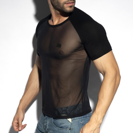 T-Shirt RANGLAN NET Noir