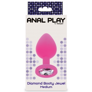 Plug Bijou DIAMOND BOOTY M 7 x 3.5cm Rose