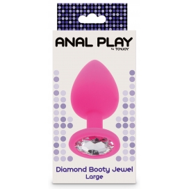 Plug Bijou DIAMOND BOOTY L 9 x 4cm Rose 2