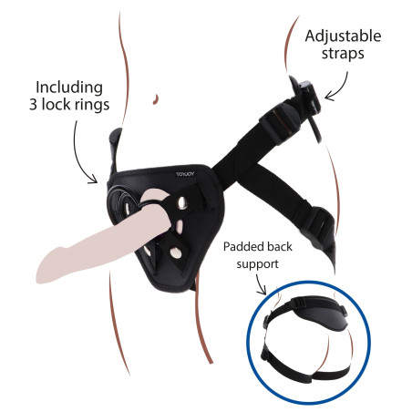 Harnais pour Gode ceinture STRAP-ON DELUXE Get Real Noir